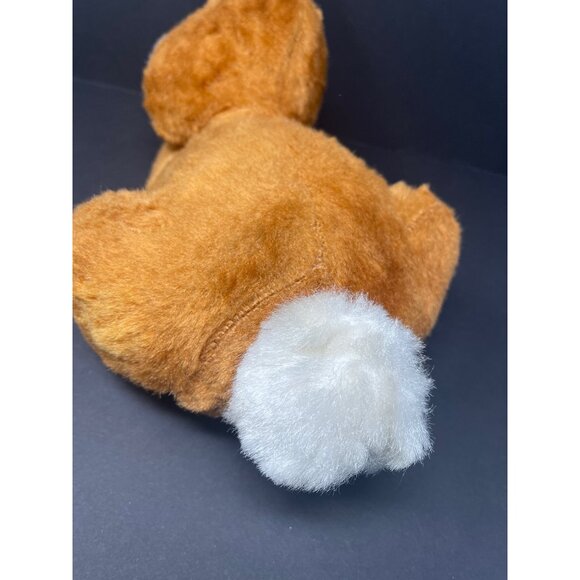 Vintage 1960s/70s Brown Rabbit Plush Toy With Long Ears & Pink Floral Eyes - Picture 4 of 7